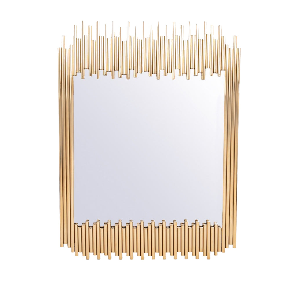 Gold rectangular mirror with glass