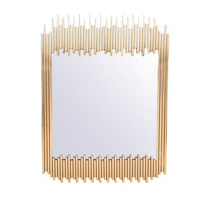 Gold rectangular mirror with glass