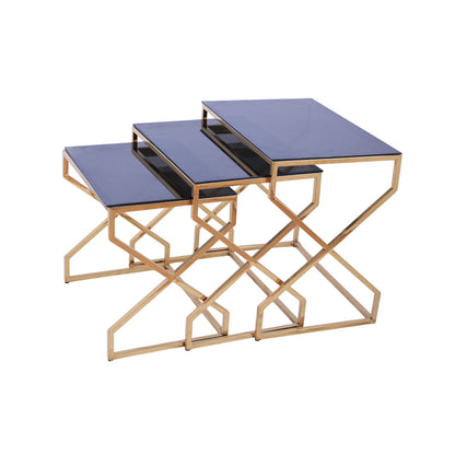 Table, stainless steel, 60+50×40cm Gold PVD - ترابيزه، استالس ستيل، 60+50×40 سم دهبي PVD