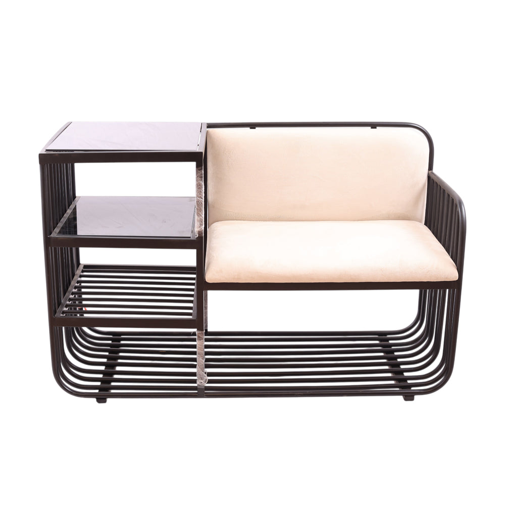 Shoes Cabinet, stainless steel, 120*45×77cm Black PVD - خرانة أحذية، استالس ستيل، 120*45×77 سم اسود PVD