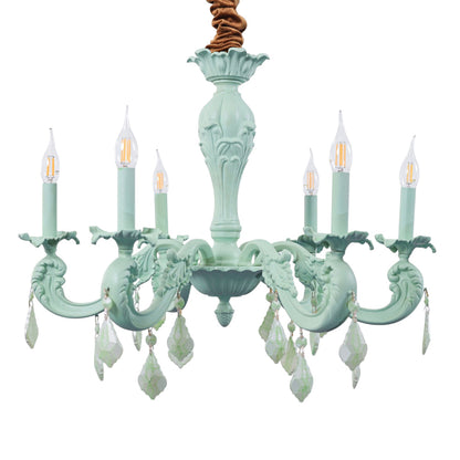نجفة رويال، 6 لمبة، ألومنيوم، 70×70 سم أخضر - Royal Chandelier, 6 Lights, Aluminum, 70×70cm Green