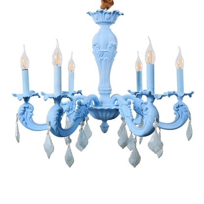 نجفة رويال، 6 لمبة، ألومنيوم، 70×70 سم أزرق - Royal Chandelier, 6 Lights, Aluminum, 70×70cm Blue