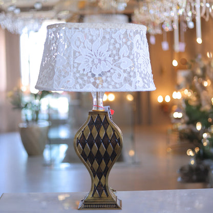 Table Lamp, 1 Lights, Ceramic Brown - أباجورة، 1 لمبة، سيراميك بني