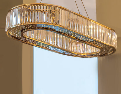 Chandelier 120 x 50 special product 2023 oval solitaire gold