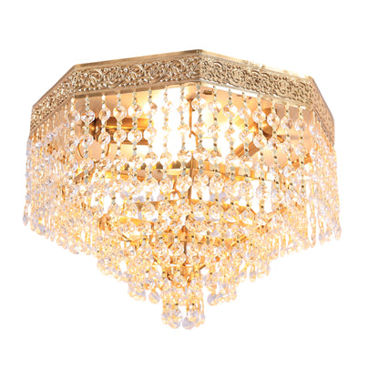 Pyramidal Flush Light, 3 Lights, Metal, 35×22cm - Gold