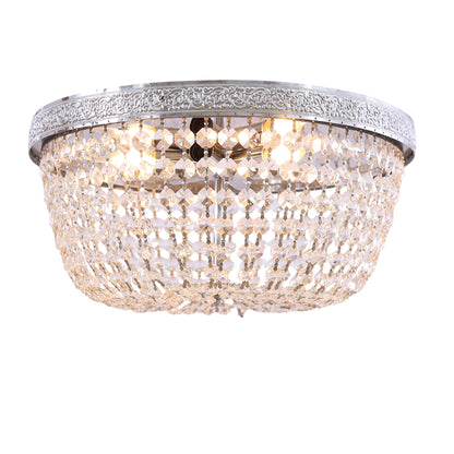 Basket Flush Light, 6 Lights, Metal, 50×25cm - Sliver