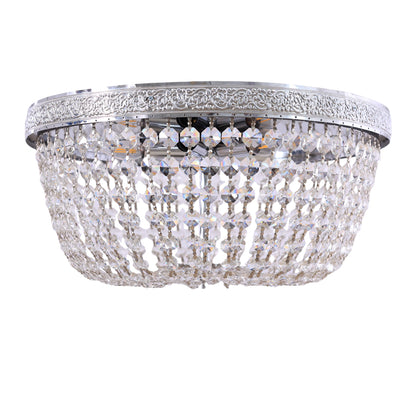Basket Flush Light, 6 Lights, Metal, 50×25cm - Sliver