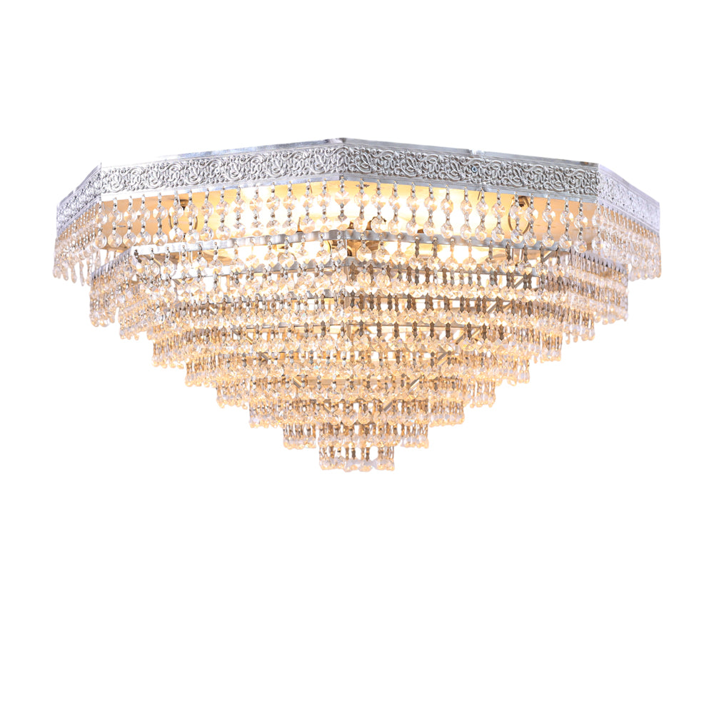 Pyramidal Flush Light, 8 Lights, Metal, 70×30cm - Sliver
