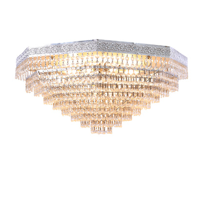 Pyramidal Flush Light, 8 Lights, Metal, 70×30cm - Sliver