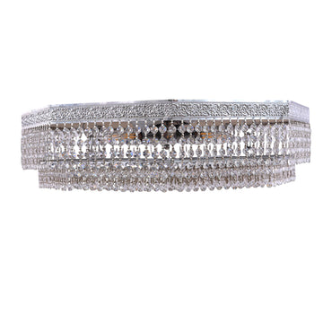 Octagonal cage Flush Light, 8 Lights, Metal, 70×18cm - Sliver