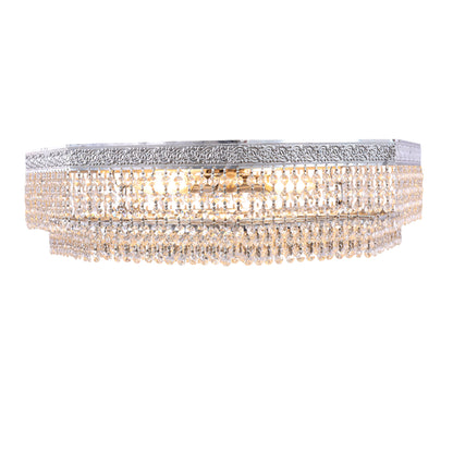 Octagonal cage Flush Light, 8 Lights, Metal, 70×18cm - Sliver