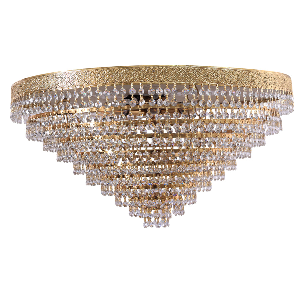 Pyramidal cage Flush Light, 8 Lights, Metal, 70×30cm - Gold