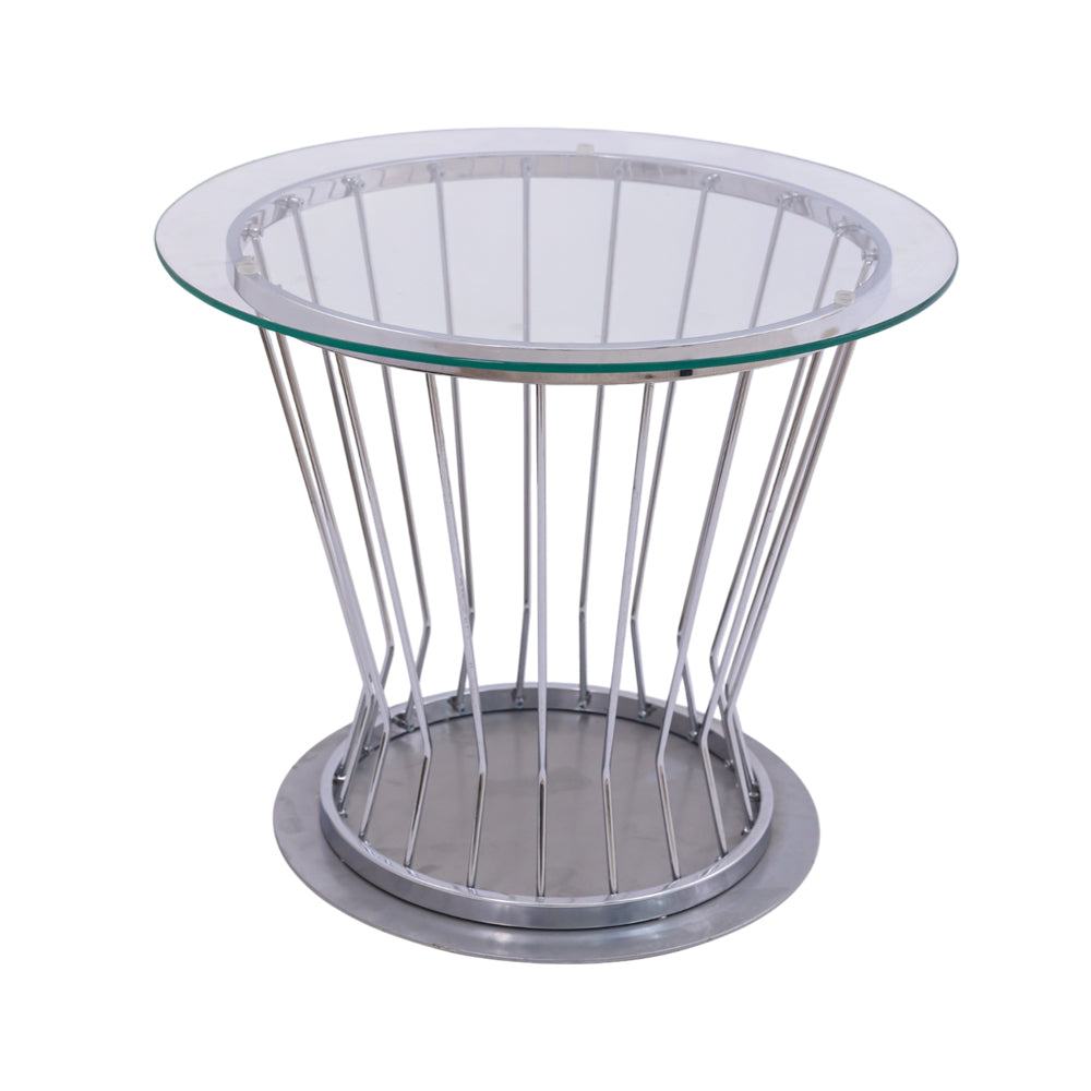 Wire Table, Stainless steel, 54×56 cm - Silver