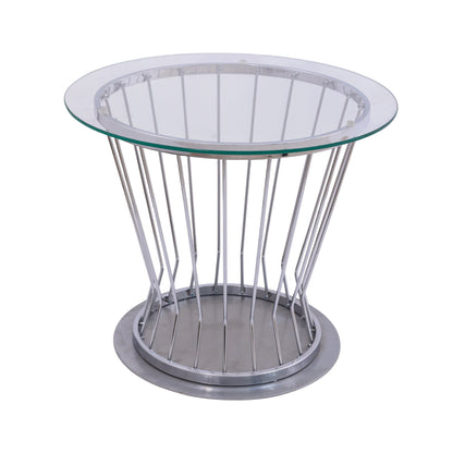 Wire Table, Stainless steel, 54×56 cm - Silver