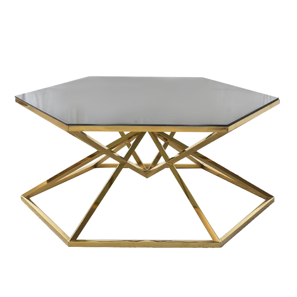 Pyramid-shaped hexagonal table - PVD