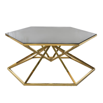 Pyramid-shaped hexagonal table - PVD