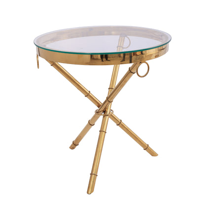 Table, Stainless steel, 54×56 cm - Gold