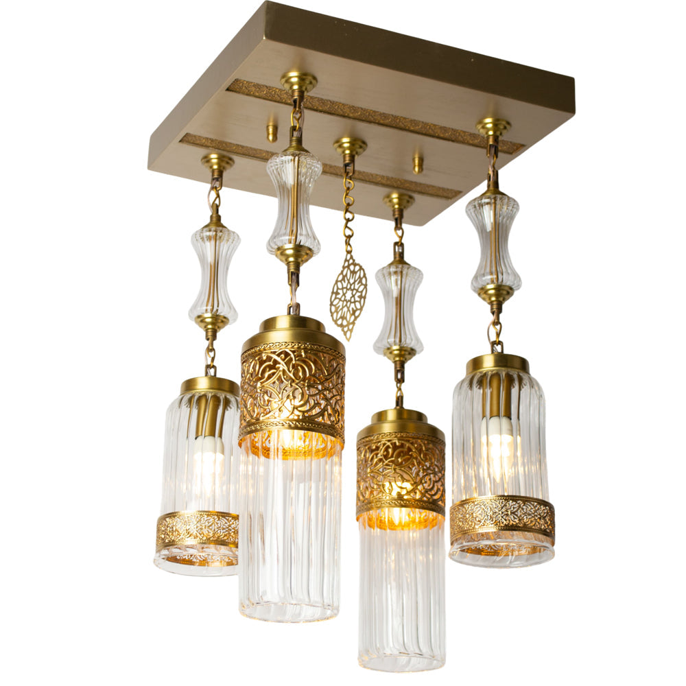 Arabesque Chandelier, 4 Lights, Copper, 40×70cm - Oxide