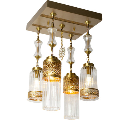 Arabesque Chandelier, 4 Lights, Copper, 40×70cm - Oxide
