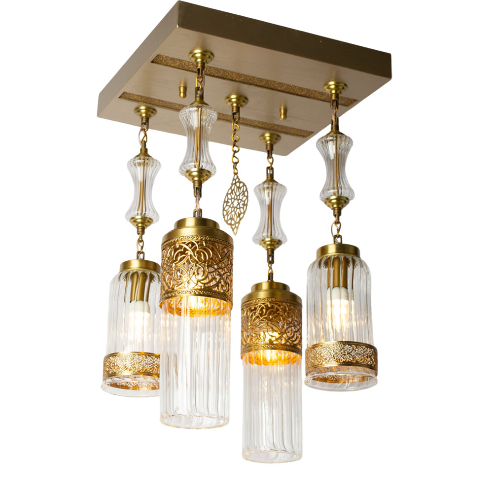 Arabesque Chandelier, 4 Lights, Copper, 40×70cm - Oxide