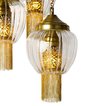 Arabesque Chandelier, 3 Lights, Copper, 32×72cm - Oxide