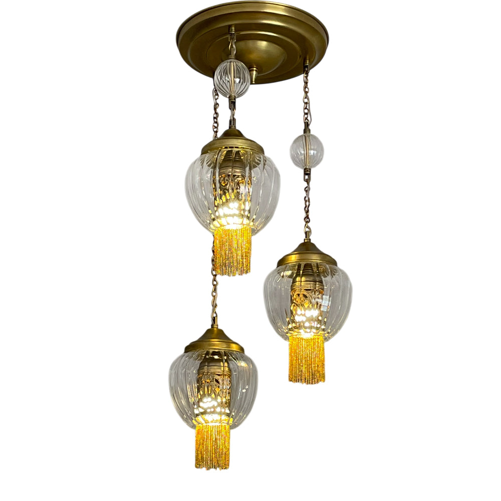 Arabesque Chandelier, 3 Lights, Copper, 32×72cm - Oxide