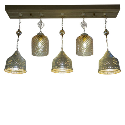 Chandelier, 5 Lights, Copper, 105×60cm - Whitey