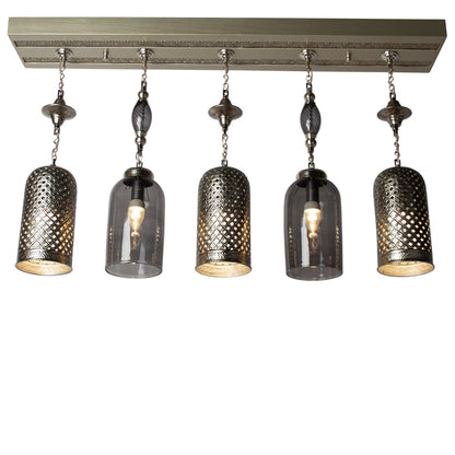 Chandelier, 5 Lights, Metal, 105×50cm - Silver