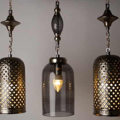 Chandelier, 5 Lights, Metal, 105×50cm - Silver