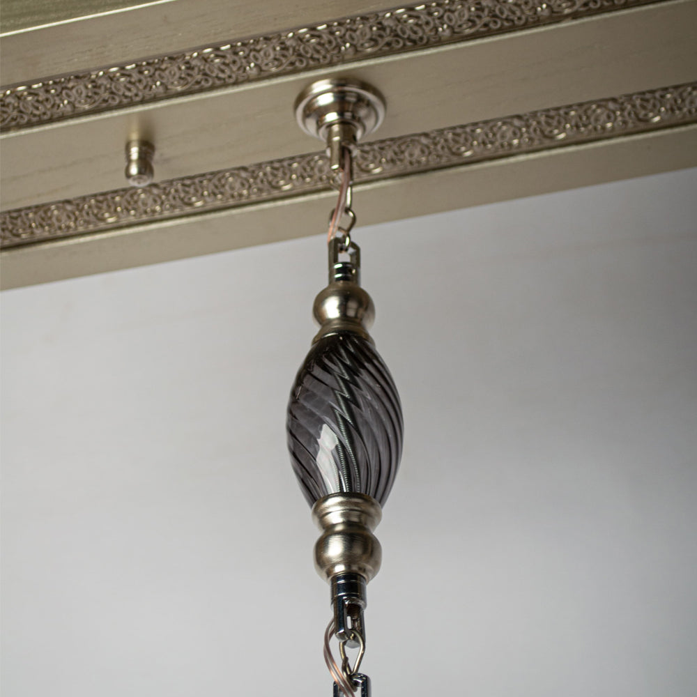 Chandelier, 5 Lights, Metal, 105×50cm - Silver