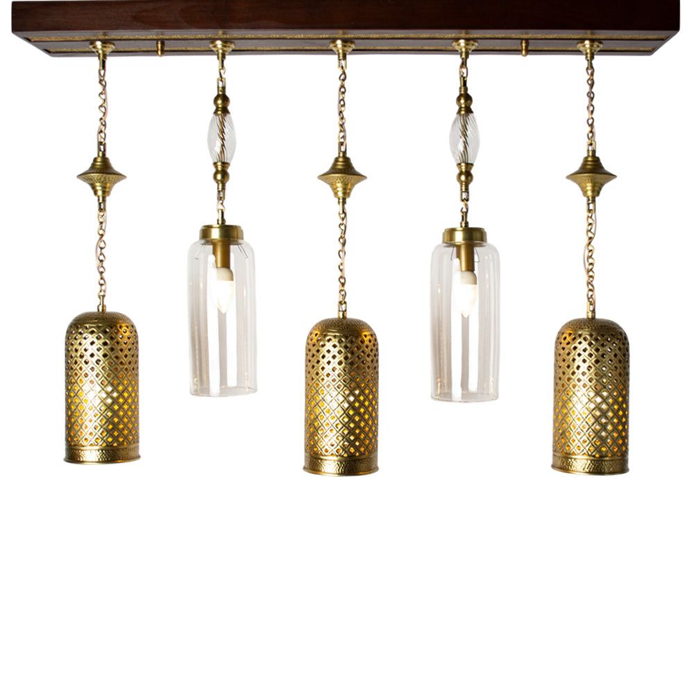 Chandelier, 5 Lights, Copper, 105×70cm - Oxide