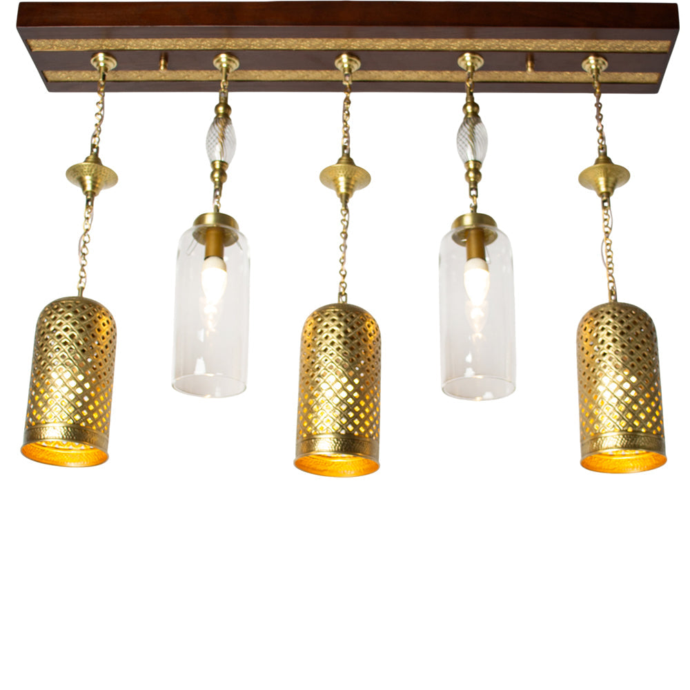 Chandelier, 5 Lights, Copper, 105×70cm - Oxide