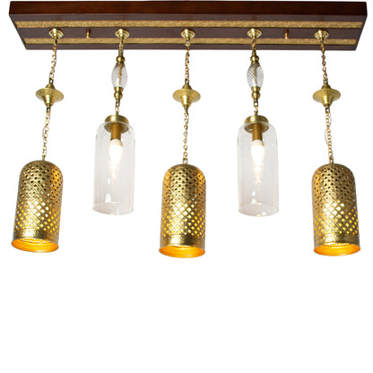 Chandelier, 5 Lights, Copper, 105×70cm - Oxide