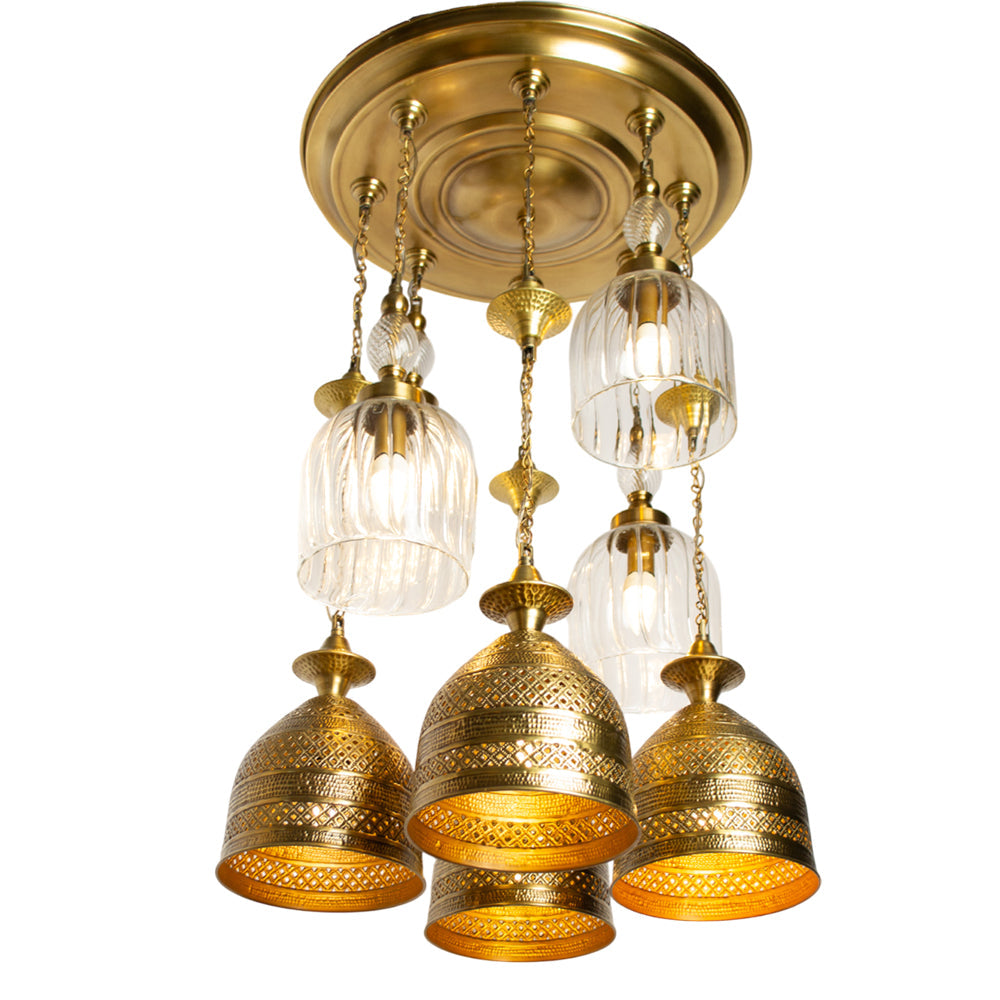 Chandelier, 8 Lights, Copper, 45×90cm - Oxide