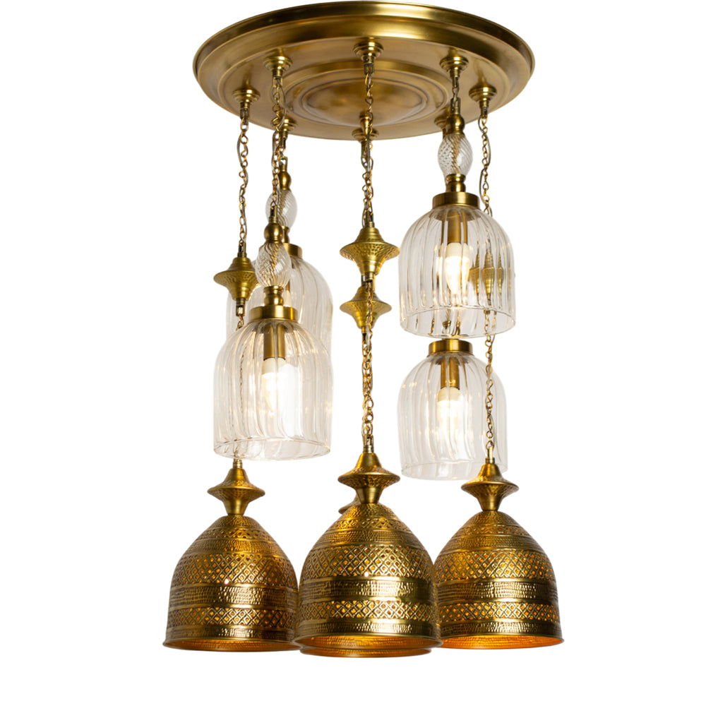 Chandelier, 8 Lights, Copper, 45×90cm - Oxide