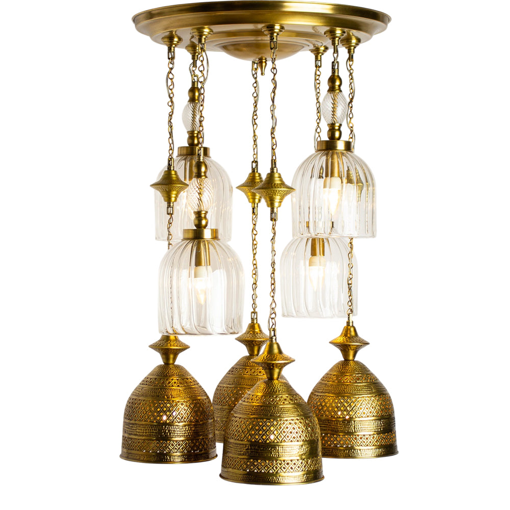 Chandelier, 8 Lights, Copper, 45×90cm - Oxide