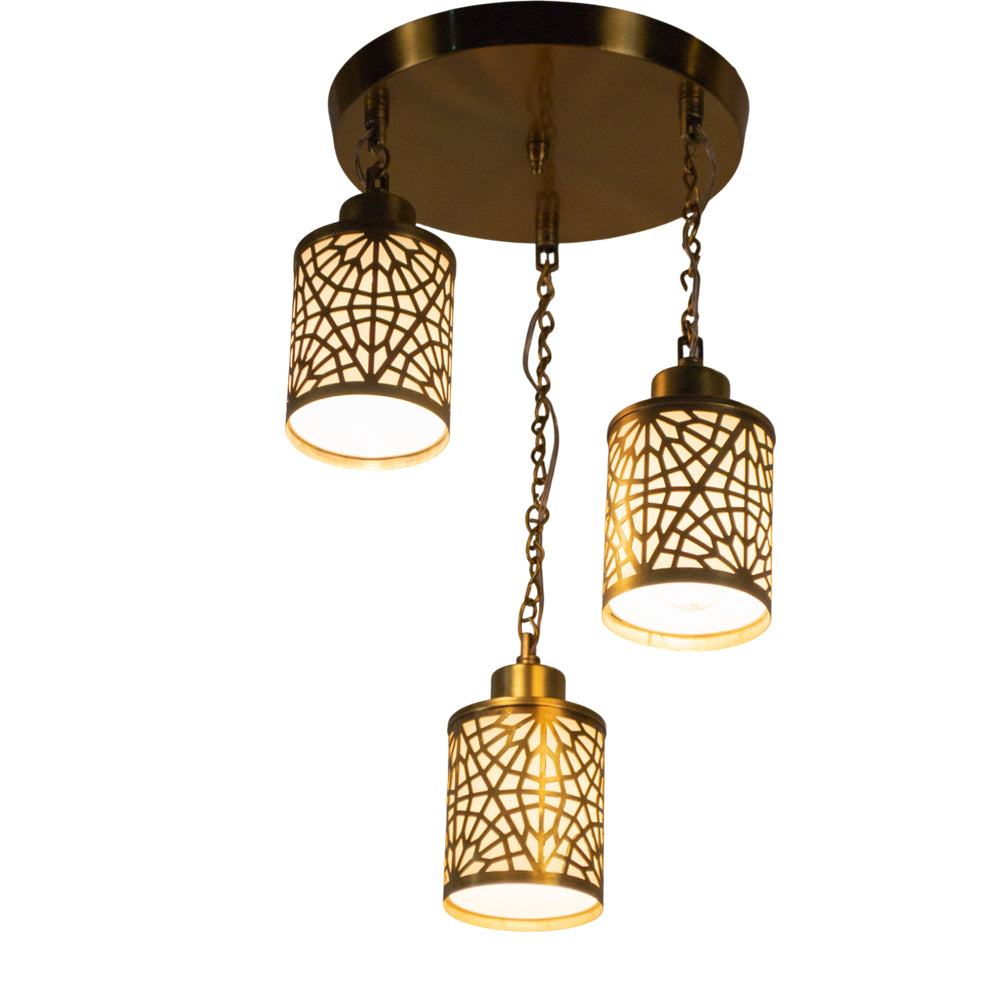 Arkt Chandelier, 3 Lights, Copper, 25×50cm - Oxide