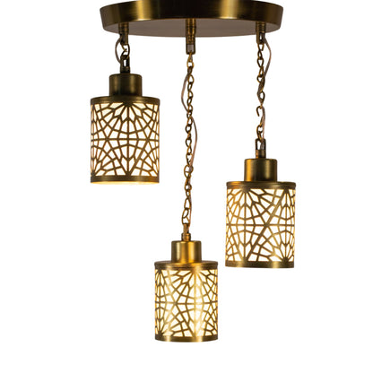 Arkt Chandelier, 3 Lights, Copper, 25×50cm - Oxide
