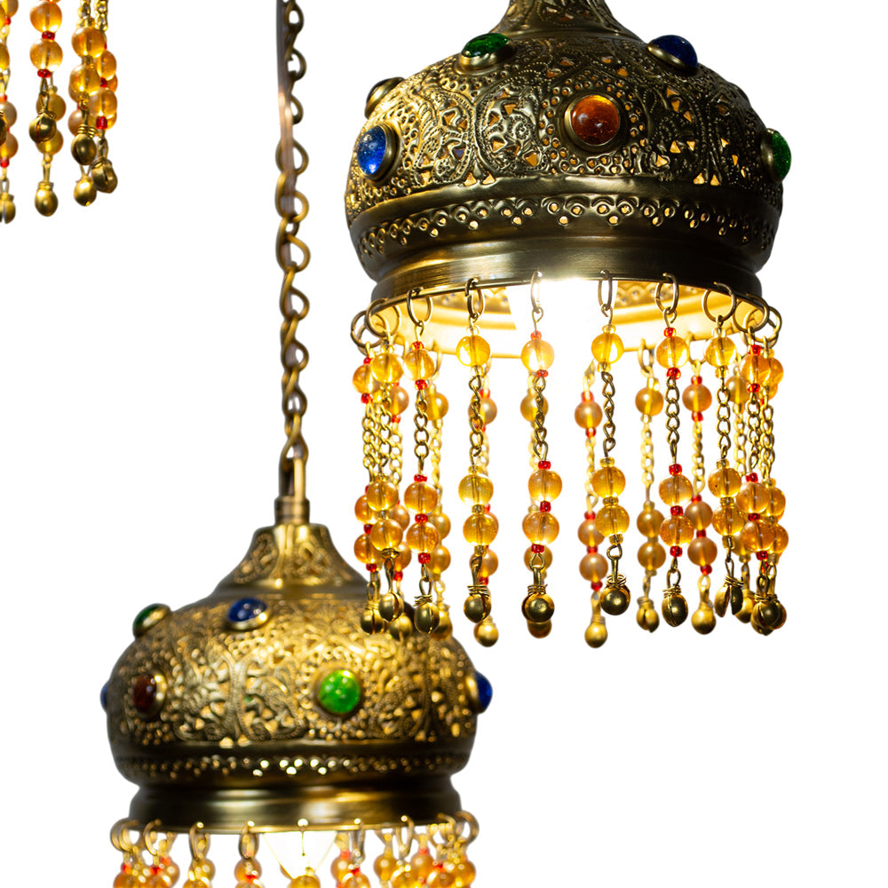Chandelier, 3 Lights, Metal, 25×65cm - Oxide