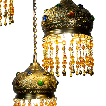 Chandelier, 3 Lights, Metal, 25×65cm - Oxide