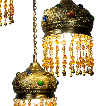 Chandelier, 3 Lights, Metal, 25×65cm - Oxide