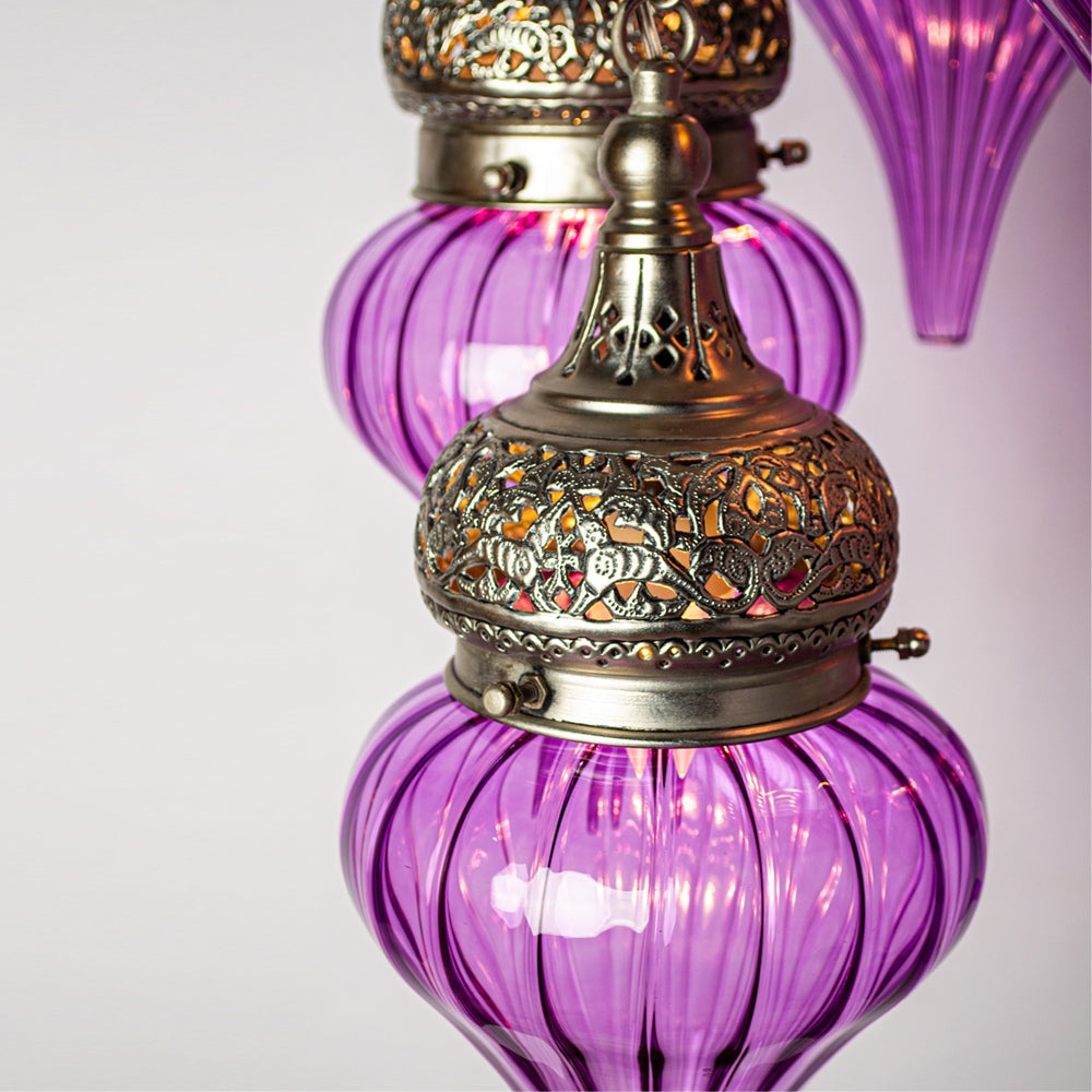 Chandelier, 6 Lights, Copper, 42×75cm - Silver