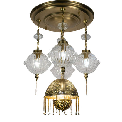 Chandelier, 5 Lights, Metal, 43×80cm - Oxide