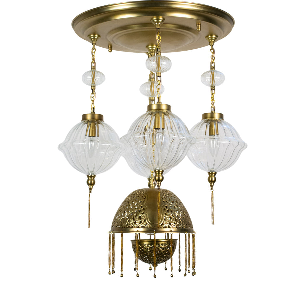 Chandelier, 5 Lights, Metal, 43×80cm - Oxide