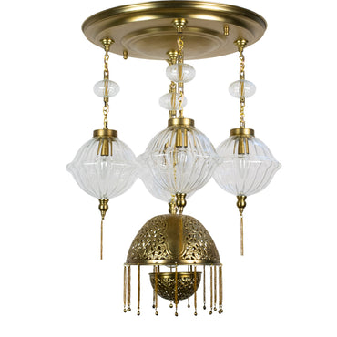 Chandelier, 5 Lights, Metal, 43×80cm - Oxide