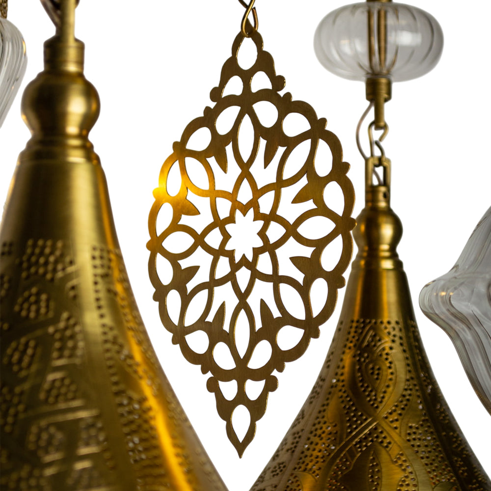 Chandelier, 4 Lights, Metal, 40×60cm - Oxide