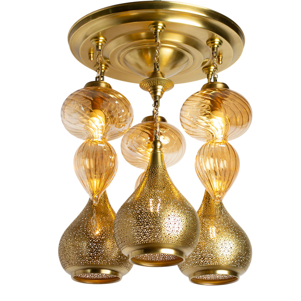 Chandelier, 6 Lights, Copper, 45×60cm - Oxide