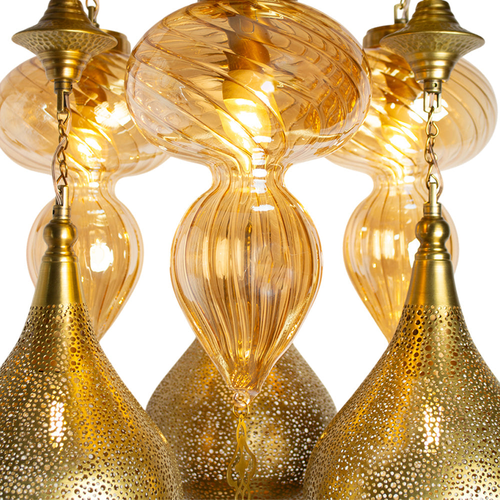 Chandelier, 6 Lights, Copper, 45×60cm - Oxide