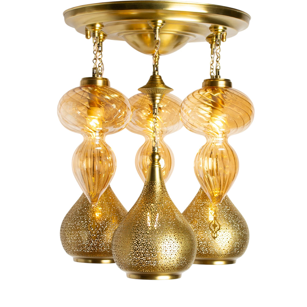 Chandelier, 6 Lights, Copper, 45×60cm - Oxide