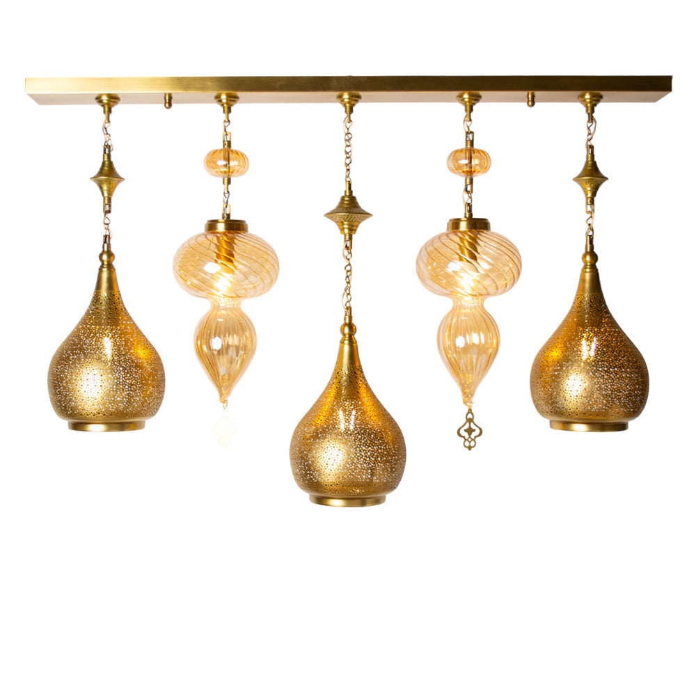 Chandelier, 5 Lights, Copper, 105×67cm - Oxide